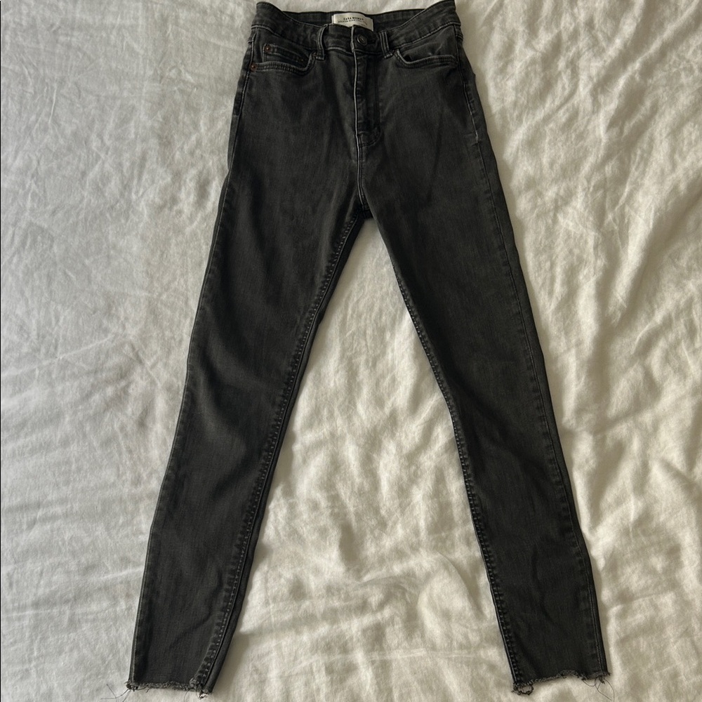 Zara Washes Black High Waisted Skinny Jeans